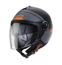 Відкритий реактивний шолом caberg з козирком модель riviera v4 elite колір матовий чорний/сірий/помаранчевий розмір xl