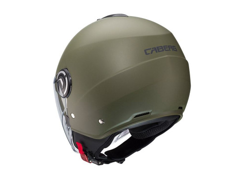 Відкритий реактивний шолом caberg з козирком модель riviera v4 матово-зелений - військово-зелений розмір s
