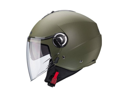Відкритий реактивний шолом caberg з козирком модель riviera v4 матово-зелений - військово-зелений розмір xl