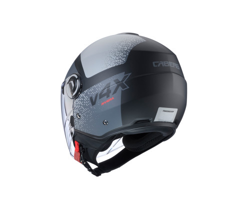 Відкритий реактивний шолом caberg з козирком модель riviera v4x alpha колір матовий чорний/сірий розмір m