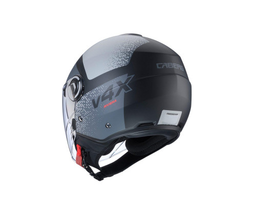 Відкритий реактивний шолом caberg з козирком модель riviera v4x alpha колір матовий чорний/сірий розмір xl