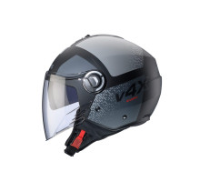 Відкритий реактивний шолом caberg з козирком модель riviera v4x alpha колір матовий чорний/сірий розмір xs