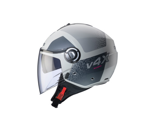 Відкритий реактивний шолом caberg з козирком модель riviera v4x alpha колір пісок/сірий матовий розмір xs