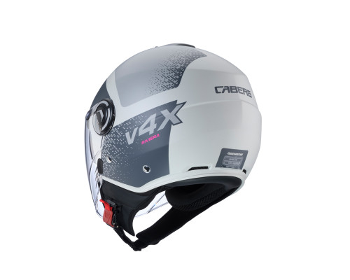 Відкритий реактивний шолом caberg з козирком модель riviera v4x alpha колір пісок/сірий матовий розмір xxl