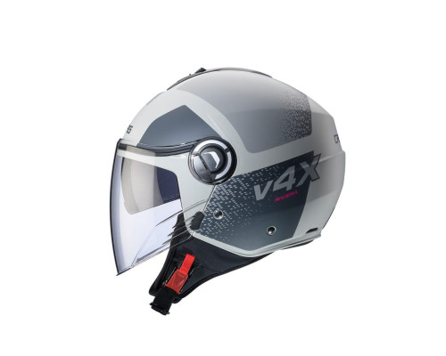Відкритий реактивний шолом caberg з козирком модель riviera v4x alpha колір пісок/сірий матовий розмір xxl