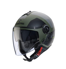 Відкритий реактивний шолом caberg з козирком модель riviera v4x alpha green/black/grey матовий розмір xl