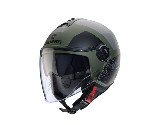 Відкритий реактивний шолом caberg з козирком модель riviera v4x alpha green/black/grey матовий розмір xl