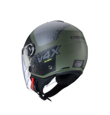 Відкритий реактивний шолом caberg з козирком модель riviera v4x alpha зелений/чорний/сірий матовий розмір xxl