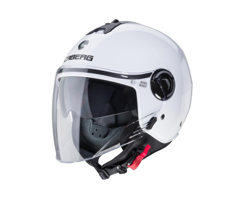 Відкритий реактивний шолом caberg з козирком модель riviera v4x однотонний колір білий глянець розмір m
