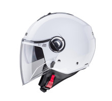 Відкритий реактивний шолом caberg з козирком модель riviera v4x однотонний колір білий глянець розмір xxl