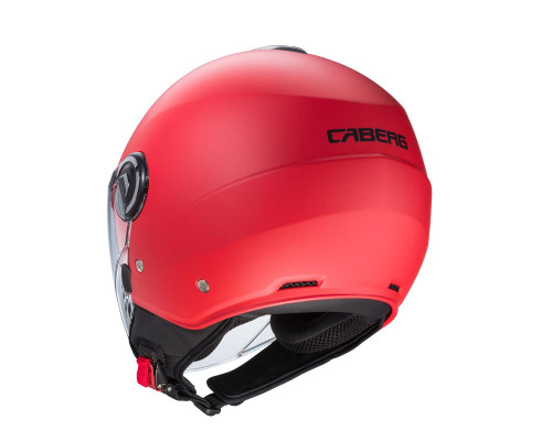 Відкритий реактивний шолом caberg з козирком модель riviera v4x суцільний колір червоний матовий розмір s
