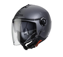 Відкритий реактивний шолом caberg з козирком модель riviera v4x однотонний колір матовий сірий - гарматний метал розмір xl