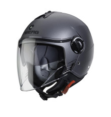 Відкритий реактивний шолом caberg з козирком модель riviera v4x однотонний колір матовий сірий - гарматний метал розмір xl