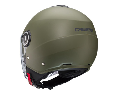 Відкритий реактивний шолом caberg з козирком модель riviera v4x суцільний матово-зелений - військово-зелений розмір m