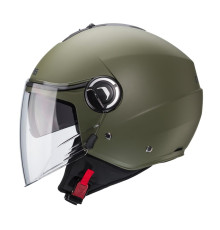 Відкритий реактивний шолом caberg з козирком модель riviera v4x суцільний матово-зелений - військово-зелений розмір m