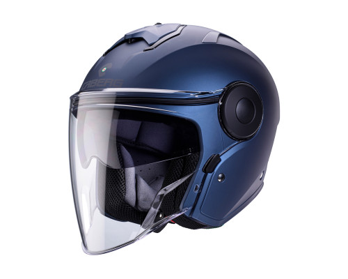 Відкритий реактивний шолом caberg з козирком модель soho однотонний колір матовий синій - сині джинси розмір s