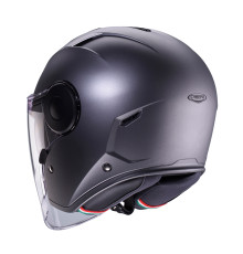 Відкритий реактивний шолом caberg з козирком модель soho solid матовий grey - gunmetal розмір s
