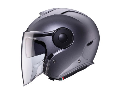 Відкритий реактивний шолом caberg з козирком модель soho solid матовий grey - gunmetal розмір s