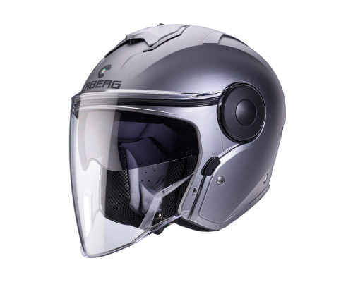 Відкритий реактивний шолом caberg з козирком модель soho solid матовий grey - gunmetal розмір s