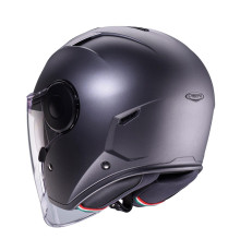Відкритий реактивний шолом caberg з козирком модель soho solid матовий grey - gunmetal розмір s