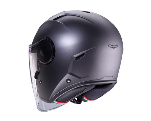 Відкритий реактивний шолом caberg з козирком модель soho solid матовий grey - gunmetal розмір s
