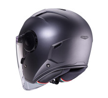 Відкритий реактивний шолом caberg з козирком модель soho solid матовий grey - gunmetal розмір xl