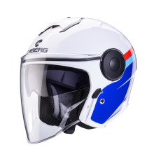 Відкритий реактивний шолом caberg з козирком модель soho zephyr колір білий/синій/червоний розмір m