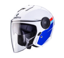 Відкритий реактивний шолом caberg з козирком модель soho zephyr колір білий/синій/червоний розмір m