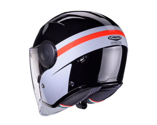 Відкритий реактивний шолом caberg з козирком модель soho zephyr чорний/сірий/червоний розмір xxl