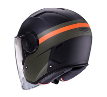Відкритий реактивний шолом caberg з козирком модель soho zephyr колір чорний/зелений/помаранчевий матовий розмір xl