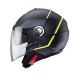 Caberg promotion відкритий реактивний шолом з козирком модель riviera v4x geo колір матовий чорний/fluoресцентний жовтий/сірий розмір xxl