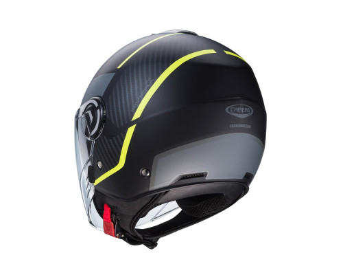Caberg promotion відкритий реактивний шолом з козирком модель riviera v4x geo колір матовий чорний/fluoресцентний жовтий/сірий розмір xxl