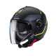 Caberg promotion відкритий реактивний шолом з козирком модель riviera v4x geo колір матовий чорний/fluoресцентний жовтий/сірий розмір xxl