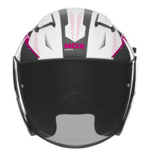 Шолом nox з відкритим струменем n130 myst колір білий/чорний/рожевий розмір l