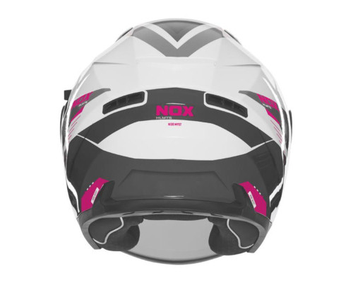 Шолом nox з відкритим струменем n130 myst колір білий/чорний/рожевий розмір l
