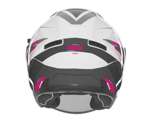 Шолом nox з відкритою струменем n130 myst колір білий/чорний/рожевий розмір s