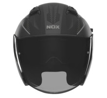 Реактивний шолом nox з відкритим обличчям і блендером n130 myst колір чорний/сріблястий матовий розмір m