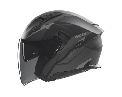 Шолом nox з блендером n130 myst колір чорний/сріблястий матовий розмір s