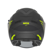 Відкритий реактивний шолом nox з покриттям n130 myst колір чорний/жовтий fluoресцентний матовий розмір xs