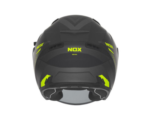 Відкритий реактивний шолом nox з покриттям n130 myst колір чорний/жовтий fluoресцентний матовий розмір xs