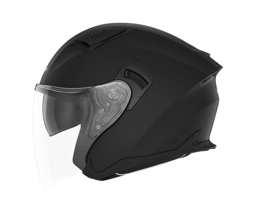 Шолом nox з відкритим козирком n130 суцільний матовий чорний розмір xl