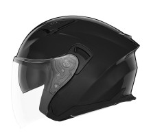 Шолом nox з відкритим козирком n130 суцільний глянцево-чорний розмір xs