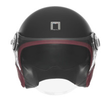 Nox преміум шолом з відкритим обличчям jet heritage шкіряний матовий чорний/червоний розмір l