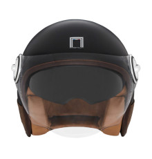Nox преміум шолом з відкритим обличчям jet heritage leather чорний/коричневий розмір m