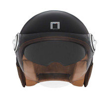 Nox преміум шолом з відкритим обличчям jet heritage leather чорний/коричневий розмір m