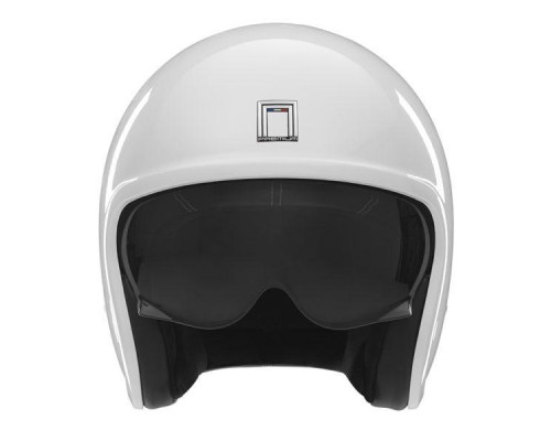 Nox premium open face helmet jet next суцільний колір білий глянець розмір m (темний козирок)