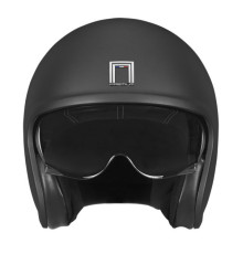 Nox premium шолом з відкритим обличчям jet next суцільний матовий чорний розмір m (темний козирок)