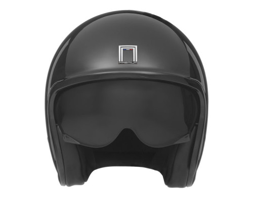 Nox premium шолом з відкритим обличчям jet next суцільний колір глянцевий чорний розмір m (темний козирок)