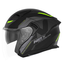 Відкритий реактивний шолом nox promotion з блендером n130 klint колір матовий чорний/fluo жовтий розмір m