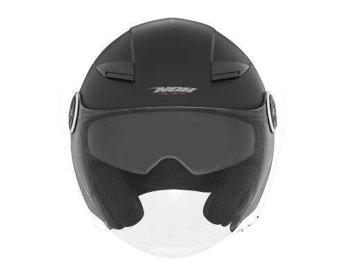 Відкритий реактивний шолом nox promotion з забралом n181 однотонний матовий чорний розмір xs